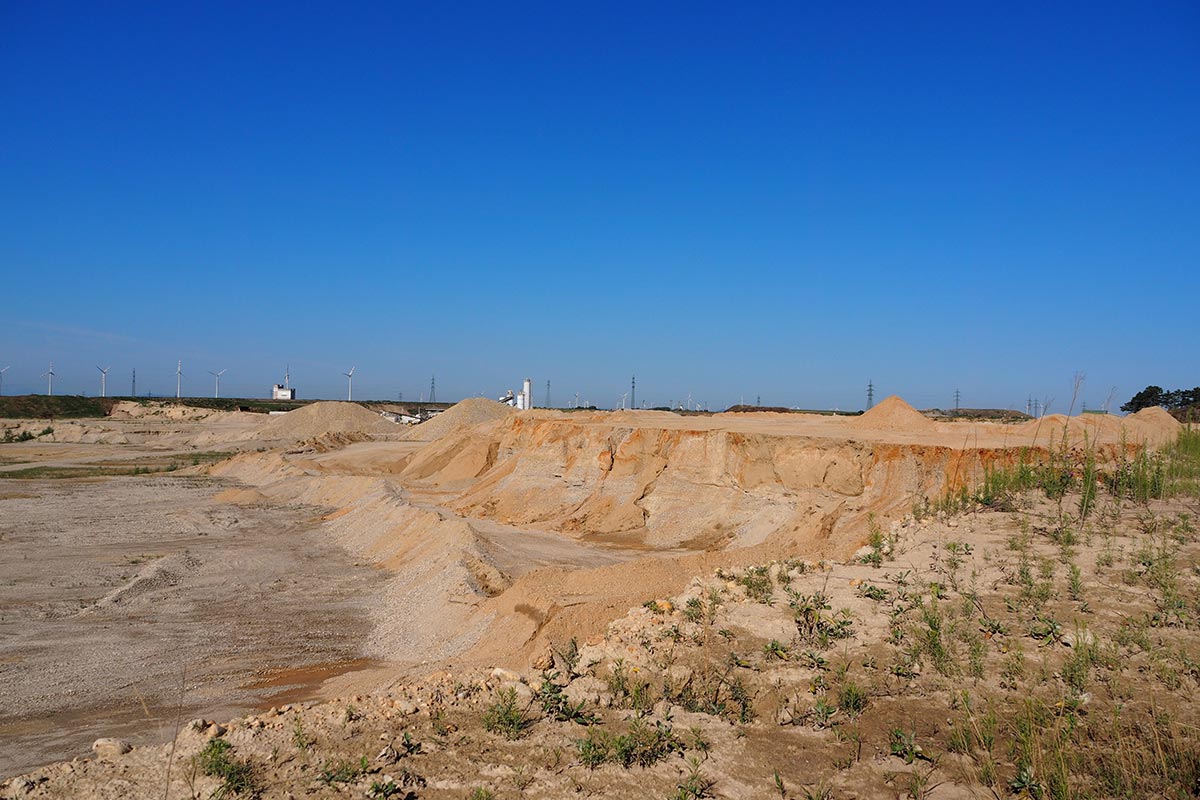 Blick in den aktiven Trockenabbau